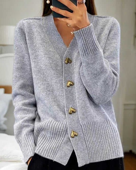 Adele ™ | Women's Heart-Button Knit Cardigan